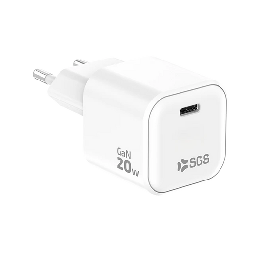 SGS - Caricatore da casa USB-C PD GAN 20w BIANCO