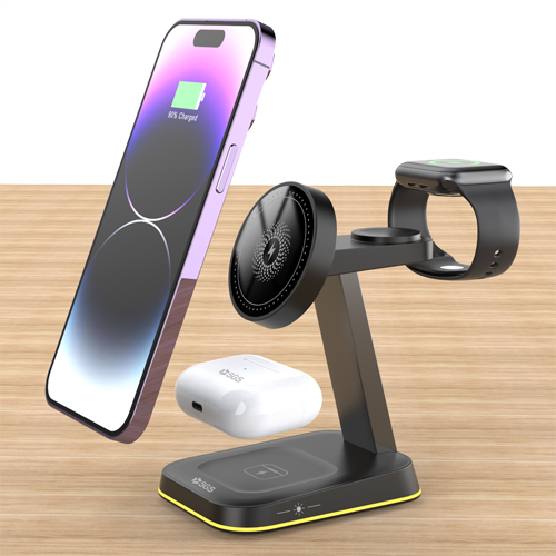 SGS - Base Ricarica Wireless 3 In 1 Phone|Earbuds|Watch Magsafe