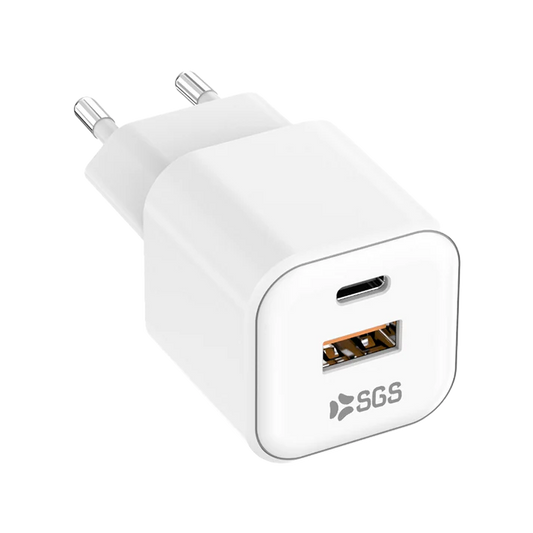 SGS - CARICATORE DUAL USB/TYPE CPD GAN 35w BIANCO